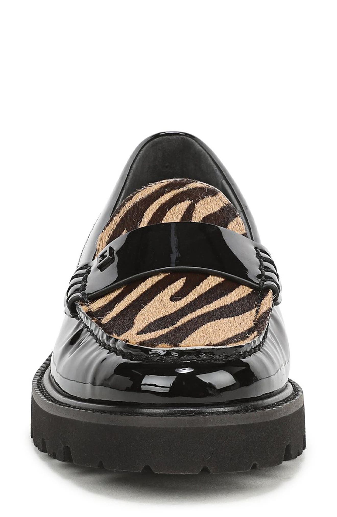 Saffron Lug Sole Loafer, Alternate, color, BLACK