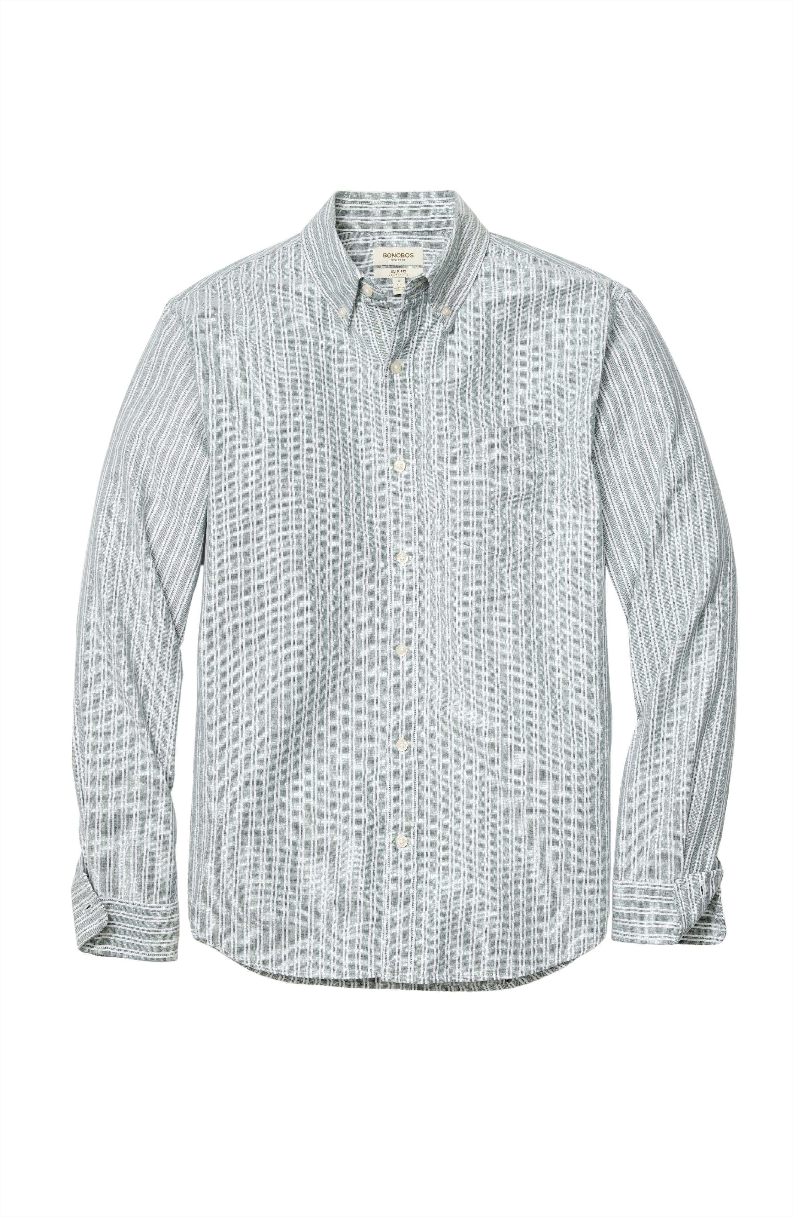 Everyday Slim Fit Stripe Cotton Button-Down Oxford Shirt - image 2