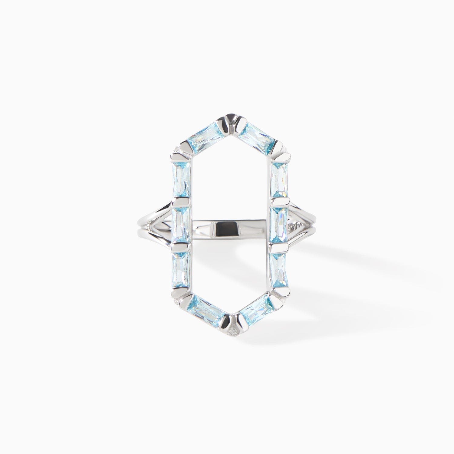 Sterling Silver/Sky Blue CZ