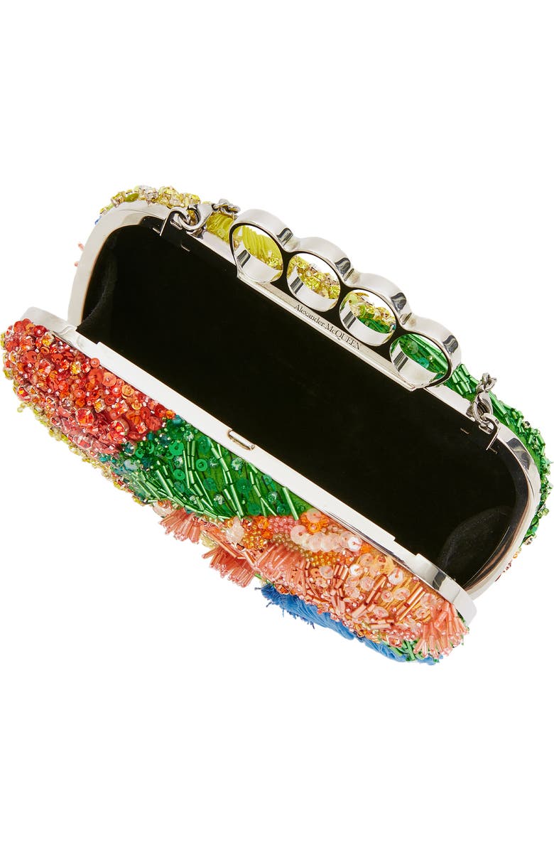 McQueen Embellished Four Ring Box Clutch, Alternate, color,