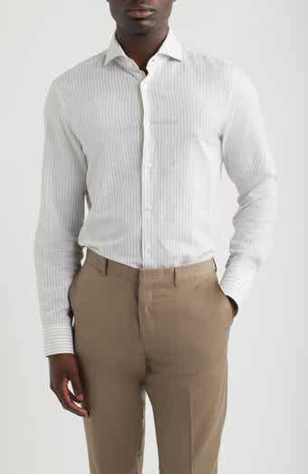 Hank Slim Fit Plaid Linen & Cotton Shirt