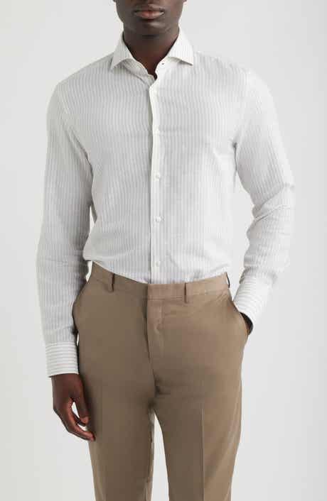 Hank Slim Fit Plaid Linen & Cotton Shirt