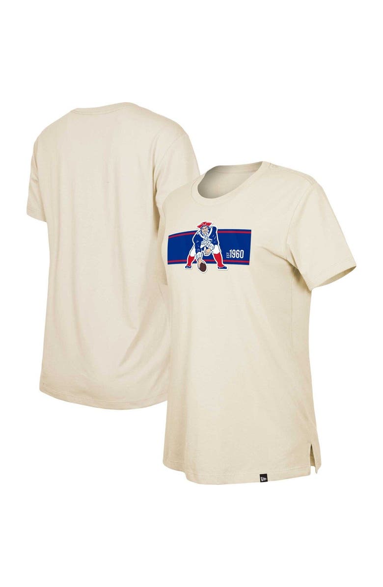 New Era Women's New Era Tan New England Patriots Third Down Historic T-Shirt, Main, color, Cream