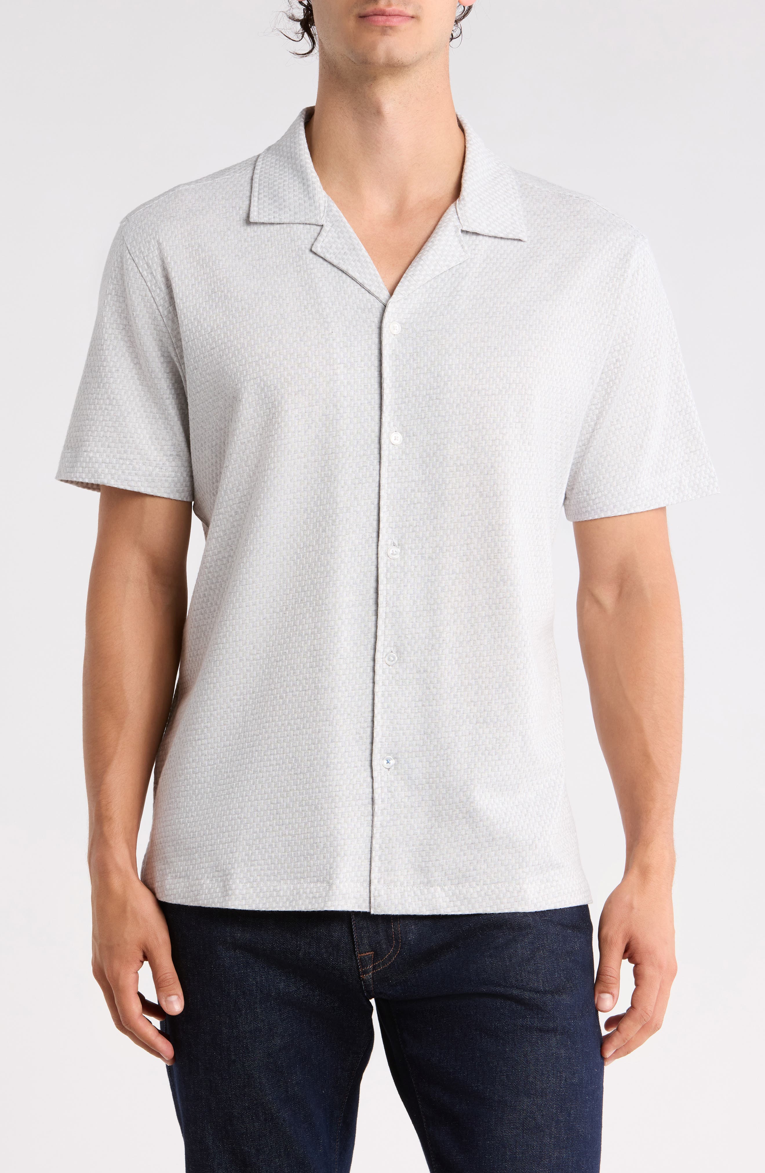 Ted Baker Textured Knit Camp Shirt