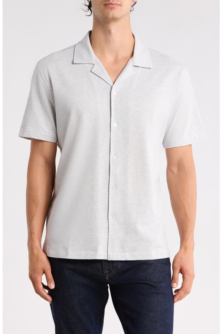 Textured Knit Camp Shirt, Main, color, MICRO CHIP