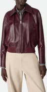 Bottega Veneta Intrecciato Collar Leather Bomber Jacket