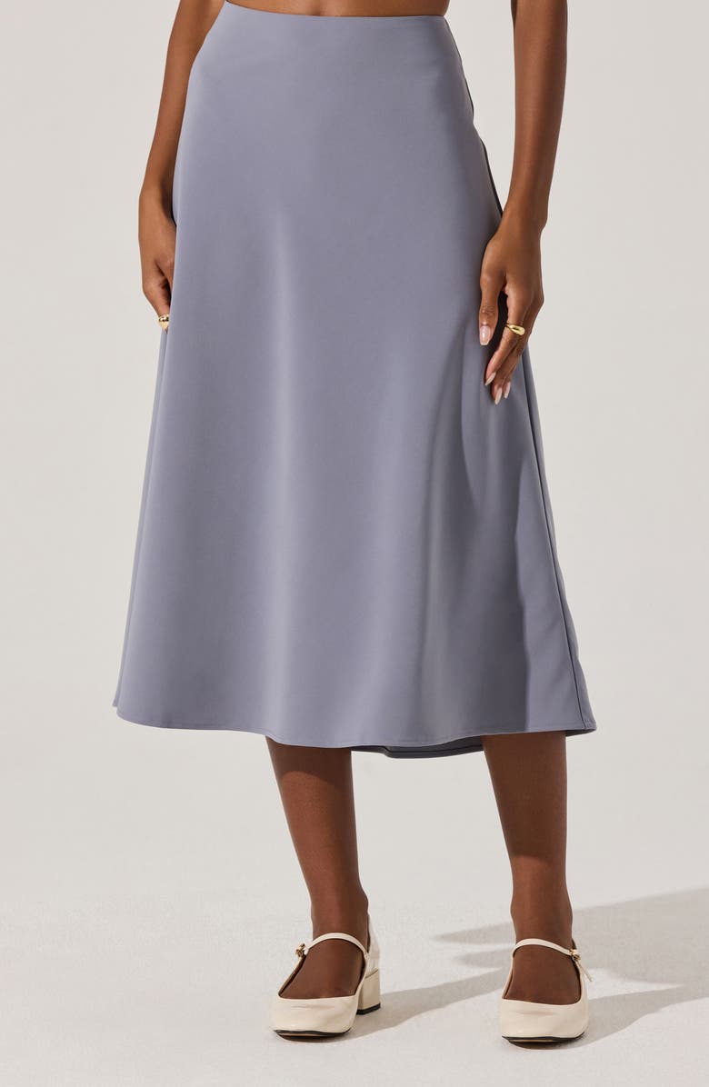 ASTR the Label Flared Midi Skirt, Alternate, color, Blue