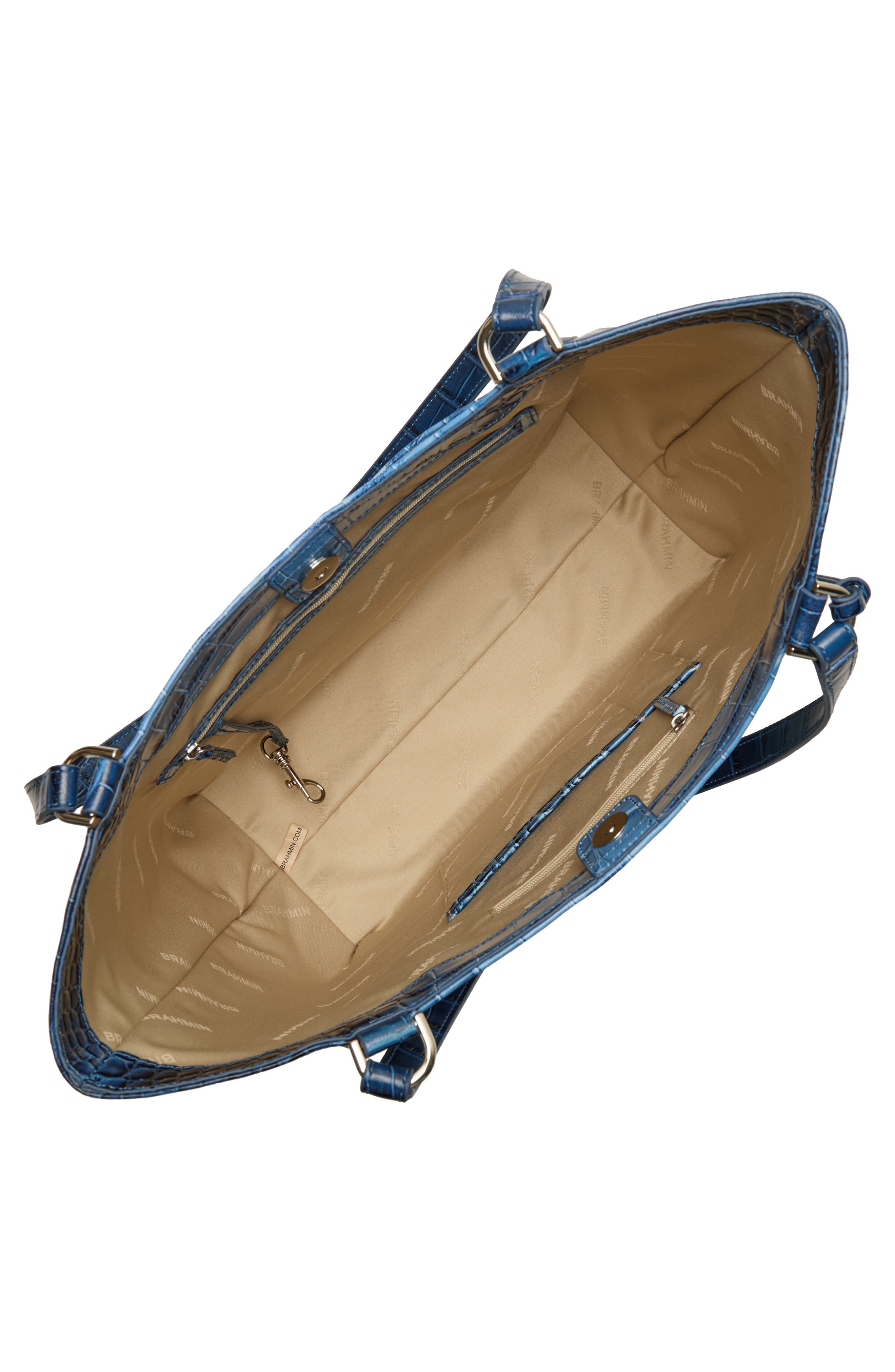 Brahmin Aliza Croc Embossed Leather Tote, Alternate, color, 