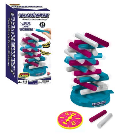 Shakewave - The Ultimate Stacking Blocks Game Challenge. Stack Rollers To Form A Tower As High As Possible On A Rotating Base Without Causing It To Collapse! Promotes Hand-Eye Coordination & Balance.