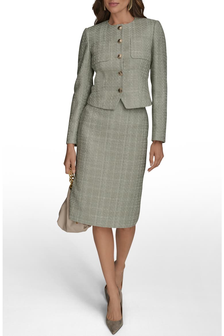 Button Front Tweed Jacket, Alternate, color, WEATHERED SAGE