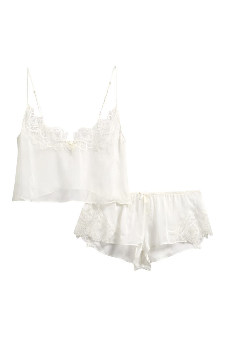 Romance Silk Cami & Shorts Set, Alternate, color, IVORY