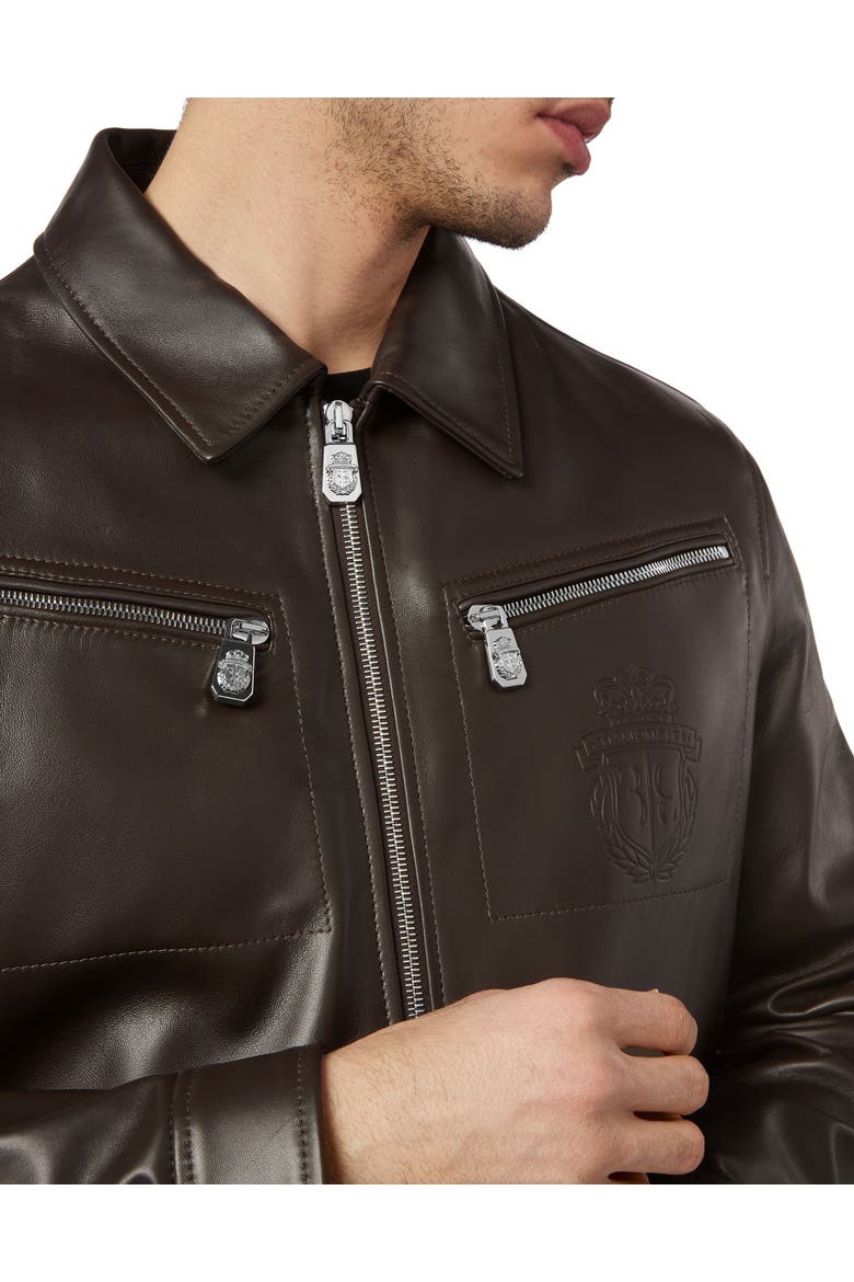 Leather Jacket Men, Alternate, color, brown