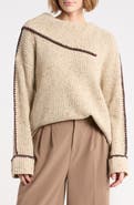 Joseph A Whipstitch Trim Pullover Sweater