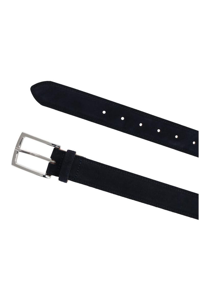 Armando Italian Suede 35mm Feathered Edge Belt, Alternate, color, Navy Blue