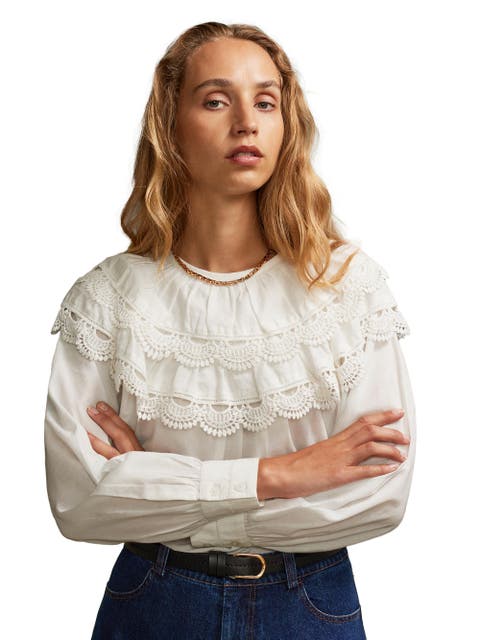 Crochet Double Frill Blouse