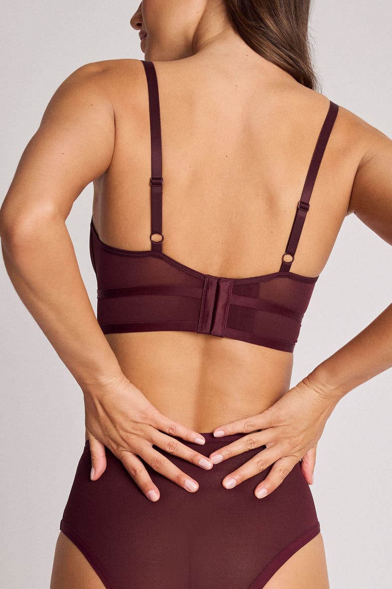 Sieve Longline Bra, Alternate, color, Garnet