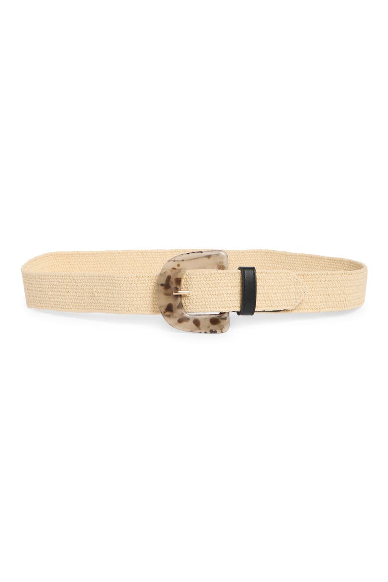 Resin Buckle Stretch Woven Belt, Main, color, LIGHT NATURAL