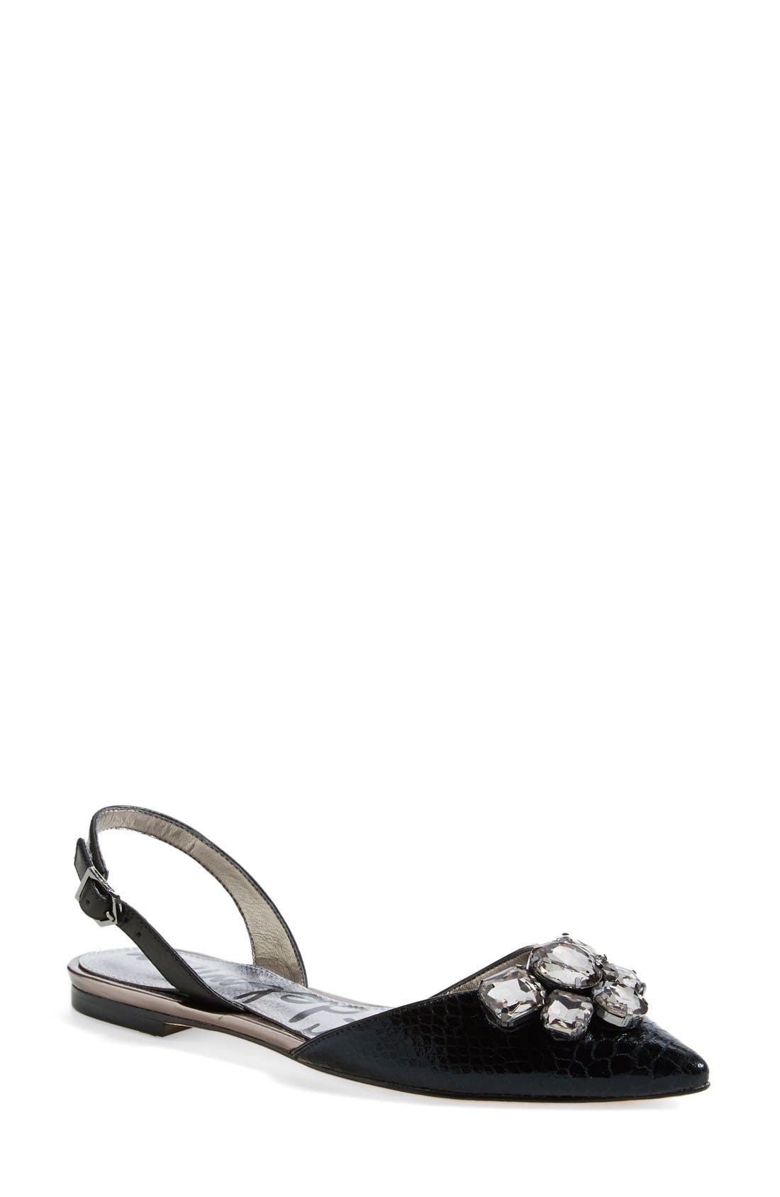 Sam Edelman 'Reece' Slingback Pointy Toe Flat, Main, color, 