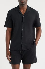 Nordstrom Seaport Knit Cotton Camp Shirt
