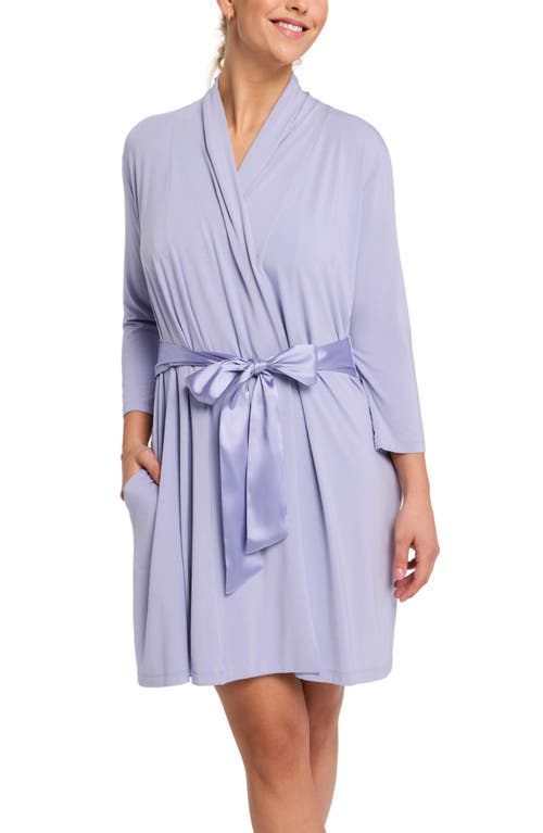 Fleur't Iconic Short Robe In Blue