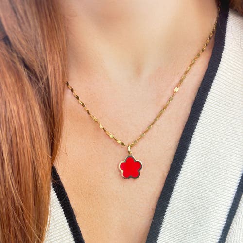 The Lovery Fine Jewelry Coral Flower Charm In Orange