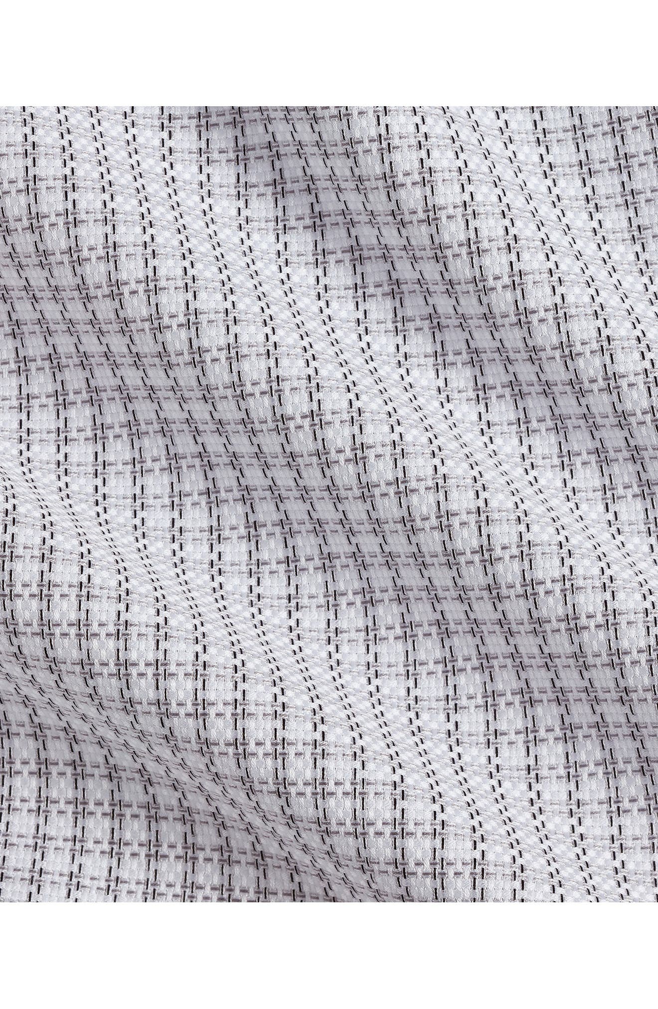 David Donahue Trim Fit Textured Check Pima Cotton Dress Shirt (Men ...