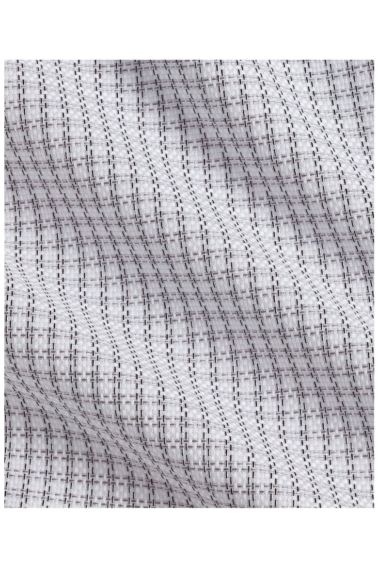 Trim Fit Textured Check Pima Cotton Dress Shirt, Alternate, color, WHITE/ CHARCOAL