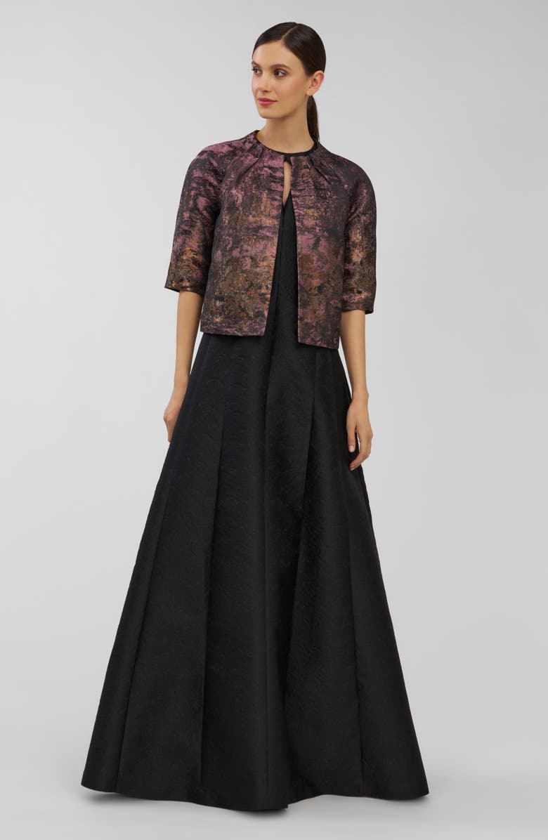 Kay Unger Matilda Evening Jacket, Alternate, color, Carbon Multi