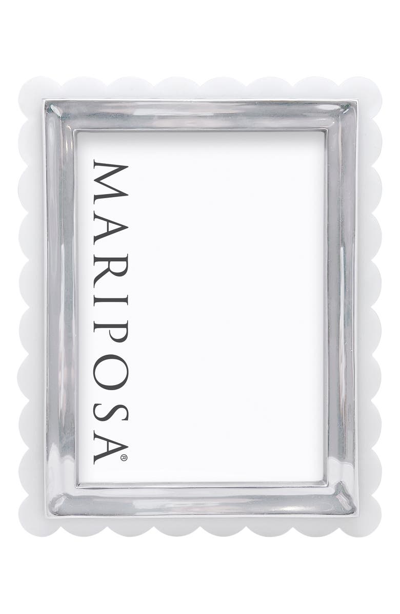 Mariposa Acrylic Scallop Picture Frame, Main, color, White
