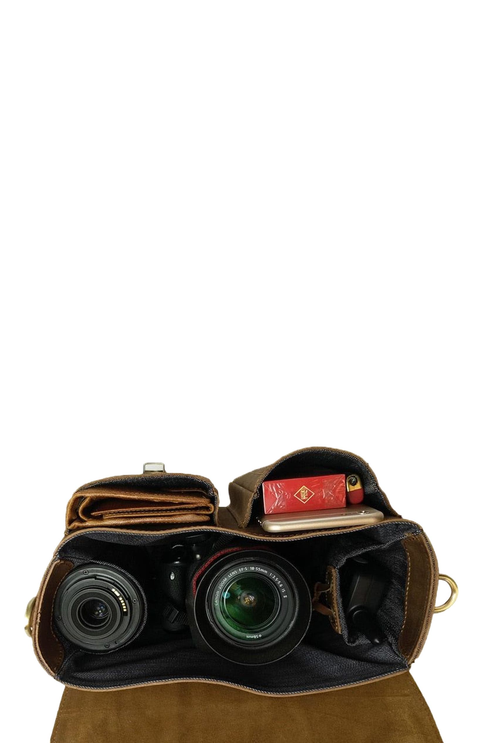 STEEL HORSE LEATHER The Faust Leather Camera Bag | Crossbody Vintage Camera Messenger Bag, Alternate, color, Brown