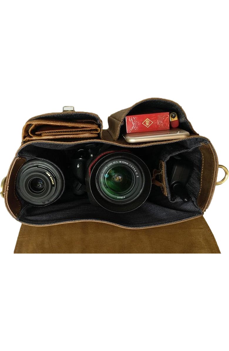 STEEL HORSE LEATHER The Faust Leather Camera Bag | Crossbody Vintage Camera Messenger Bag, Alternate, color, Brown