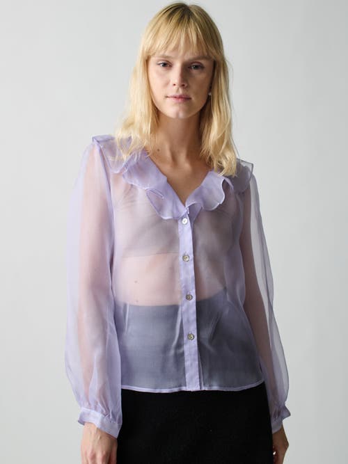 Lingua Franca Long Sleeve Odette Top in Lavender Haze 