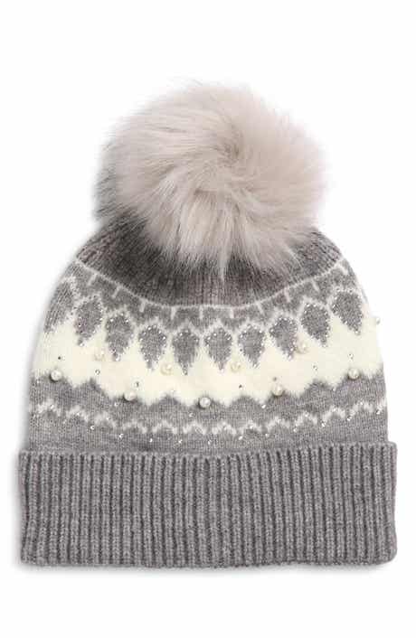 The Accessory Collective Kids' Embellished Fair Isle Pom Beanie