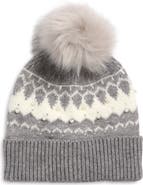 The Accessory Collective Kids' Embellished Fair Isle Pom Beanie