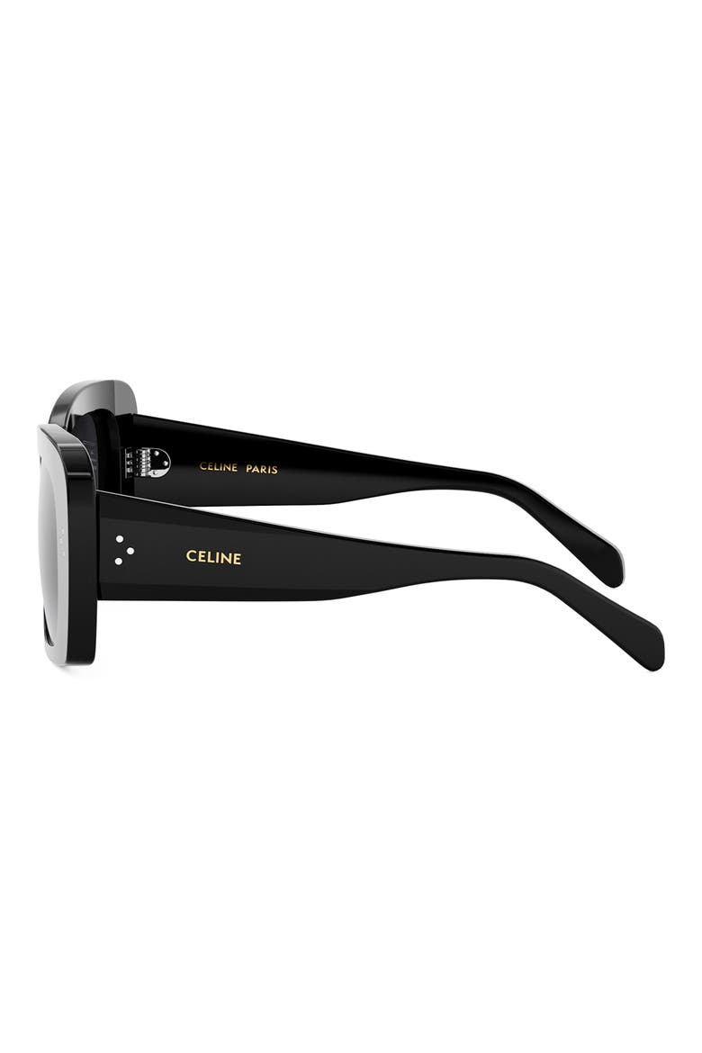 Bold 3 Dots 53mm Geometric Sunglasses, Alternate, color, SHINY BLACK / GRADIENT SMOKE