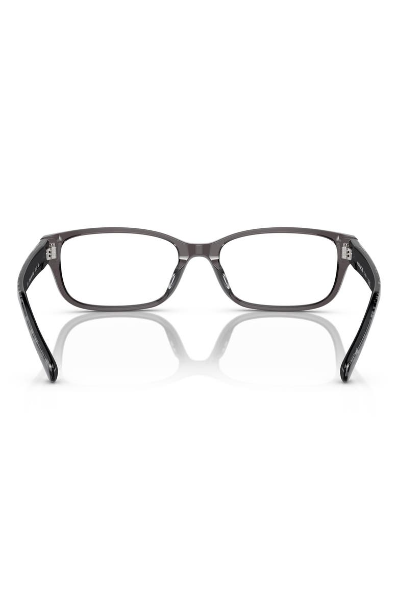 COACH 52mm Rectangular Optical Glasses, Alternate, color, Transparent Grey / Demo