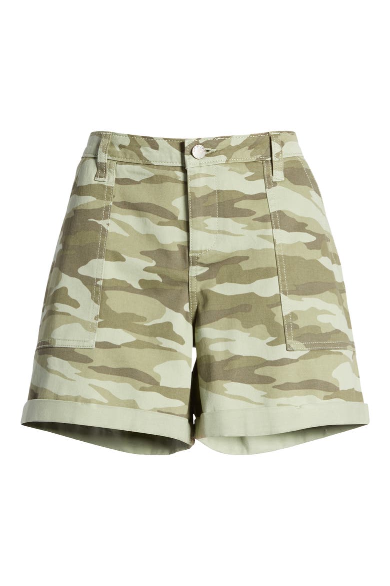 Rolled Cuff Twill Shorts, Alternate, color, GREEN SPRING CAMO