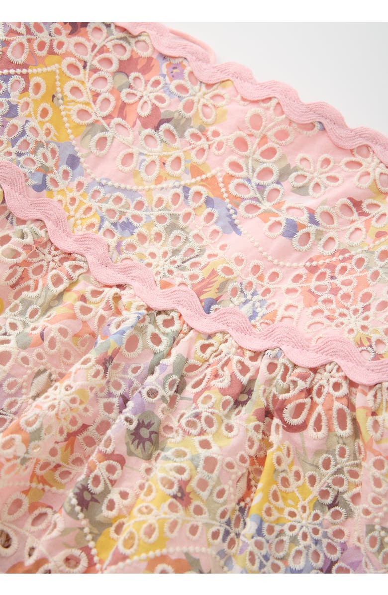 Marlo Kids Alanna Frill Embroidered Maxi Dress, Alternate, color, Multi