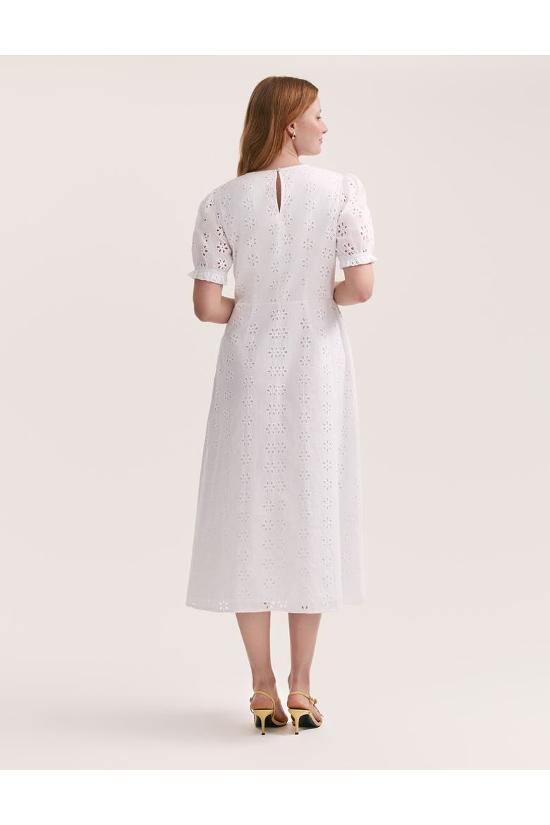 Mela Cotton Midi Tea Dress, Alternate, color, White