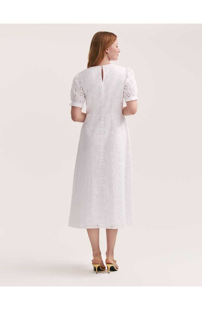Finery London Mela Cotton Midi Tea Dress, Alternate, color, White