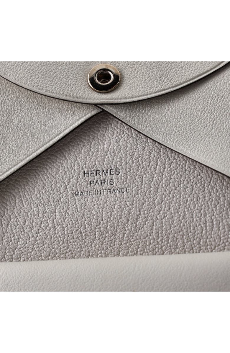 Pre-Owned Hermes Calvi Duo Card Holder Printed Leather, Alternate, color, Blanc