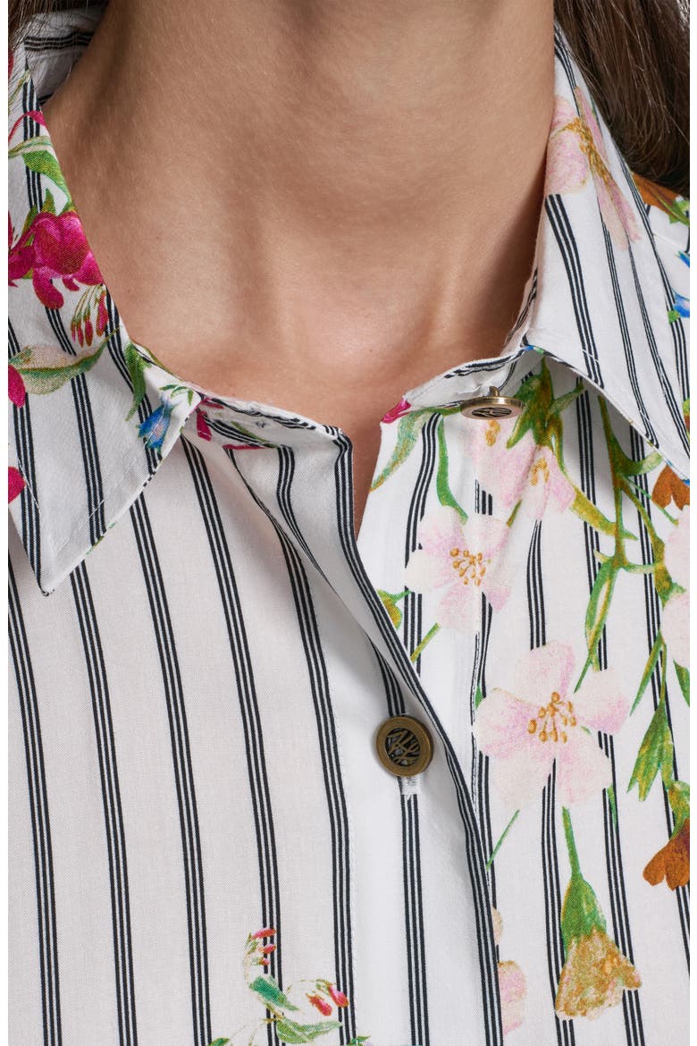 Floral & Stripe Button-Up Shirt, Alternate, color, SOFT WHITE/MIDNIGHT NAVY COMBO