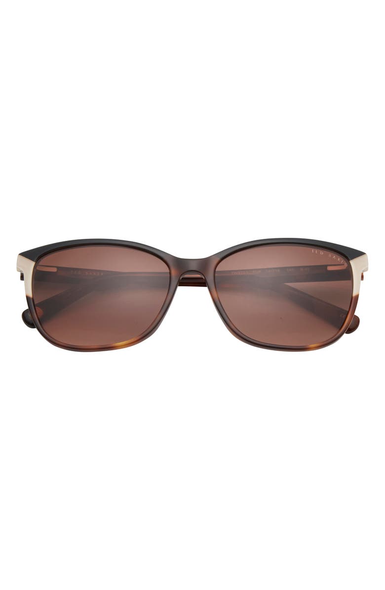 Ted Baker London 56mm Rectangular Sunglasses, Main, color, Tortoise