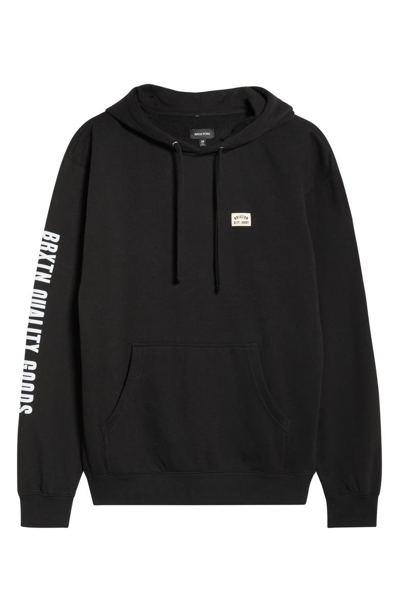 Brixton Woodburn Grpahic Hoodie, Alternate, color, Black