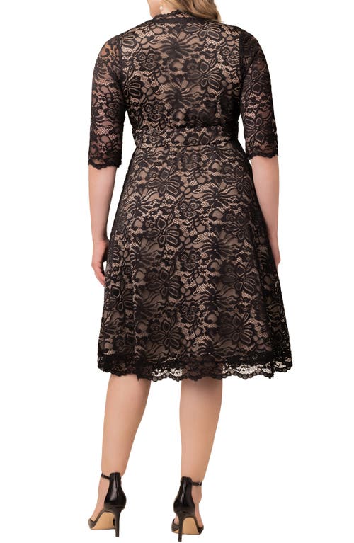 Kiyonna Mademoiselle Lace A-line Dress In Black