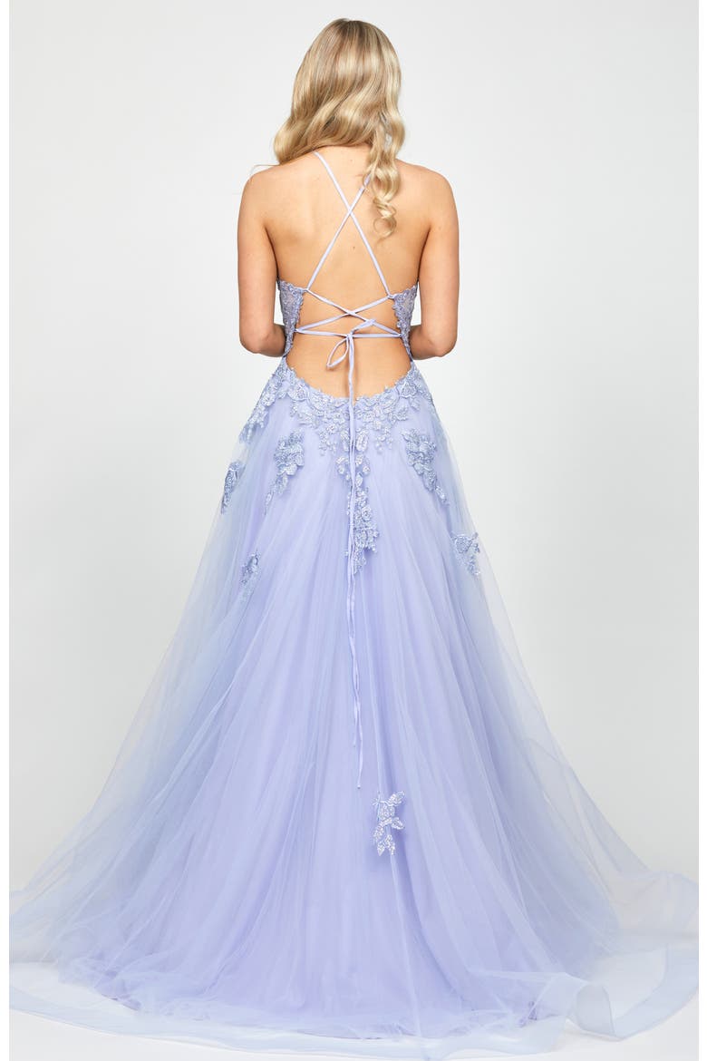 Rosalee Embellished Ball Gown, Alternate, color, POWDER BLUE