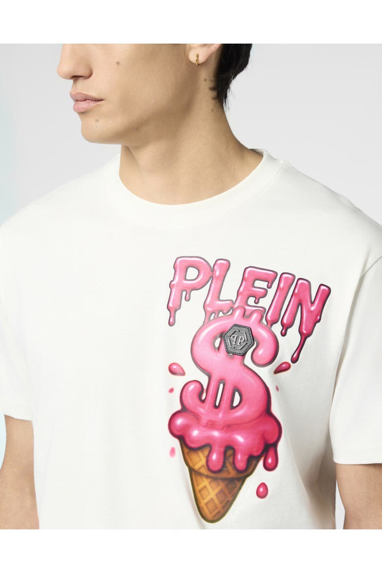 Round Neck T-Shirt Ice Cream Dollar Men, Alternate, color, OffWhite