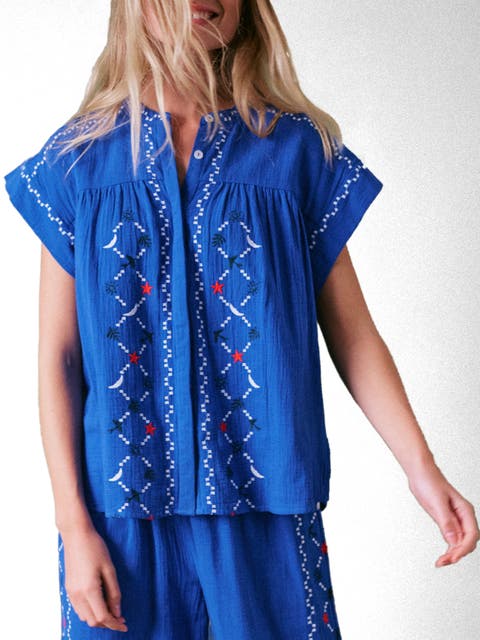 Coves Embroidered Top