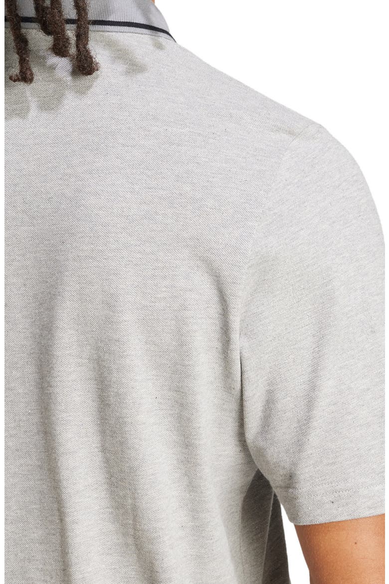 Cotton Piqué Knit Polo, Alternate, color, MEDIUM GREY HEATHER/ BLACK