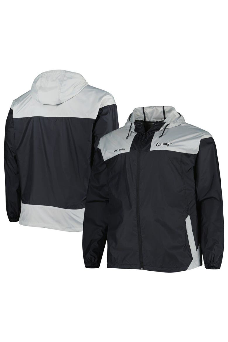 Men's Columbia Black Chicago White Sox Flash Forward Challenger Omni-Shade Full-Zip Windbreaker, Main, color, Black